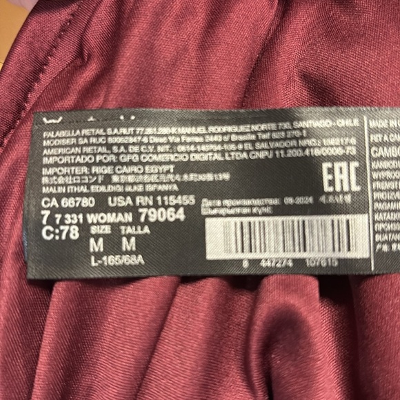 Mango MNG Sequin Shorts Women's US Size M Burgundy Stretch Pull on NEW - Picture 10 of 10